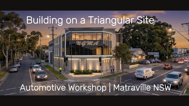 An automotive workshop on a triangular site, Matraville