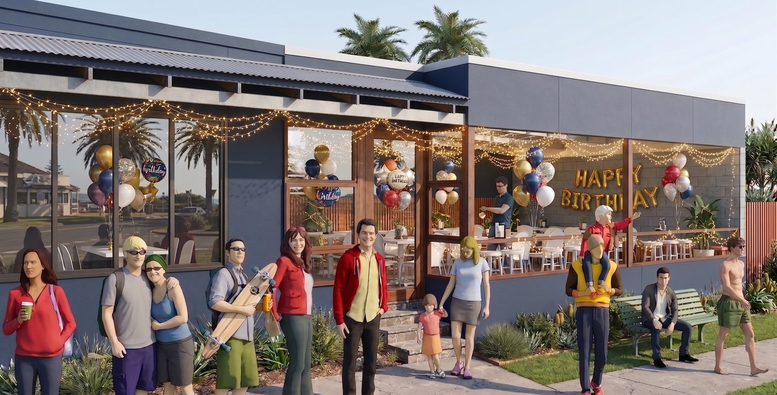 Café, Narrabeen NSW, render
