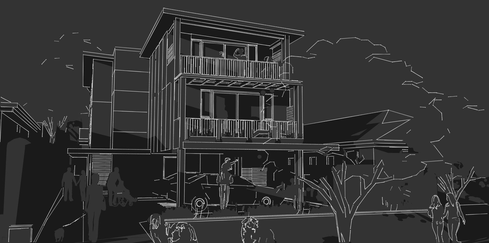 NDIS SDA Group Home, North Balgowlah NSW, line drawing