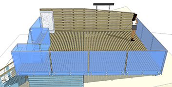 Building Certificate: Narrabeen NSW Rooftop Deck Elevation view, render
