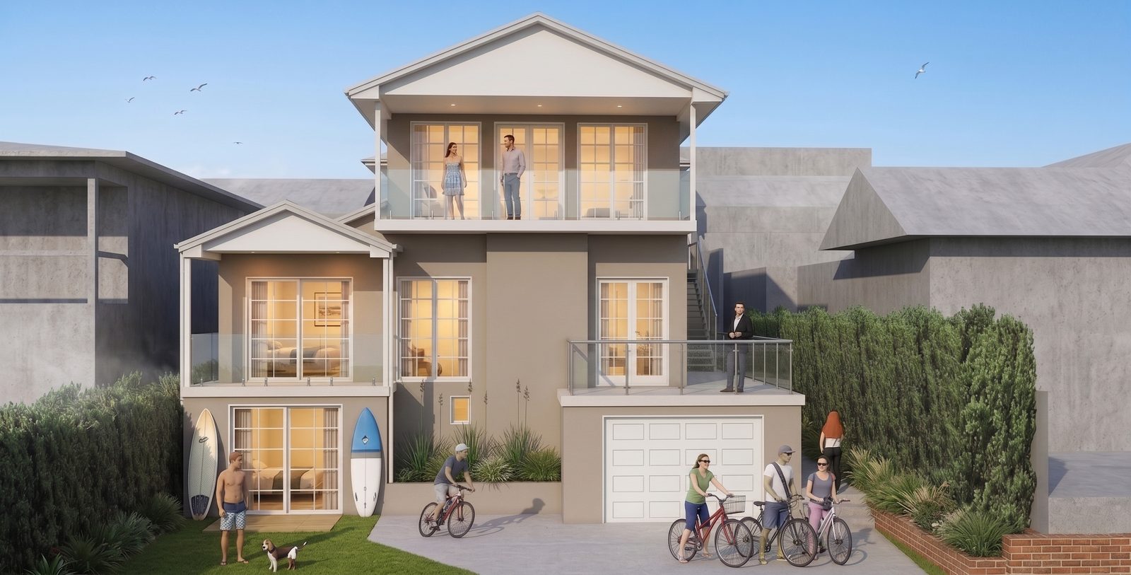 North Curl Curl NSW Infill of an existing balcony, render