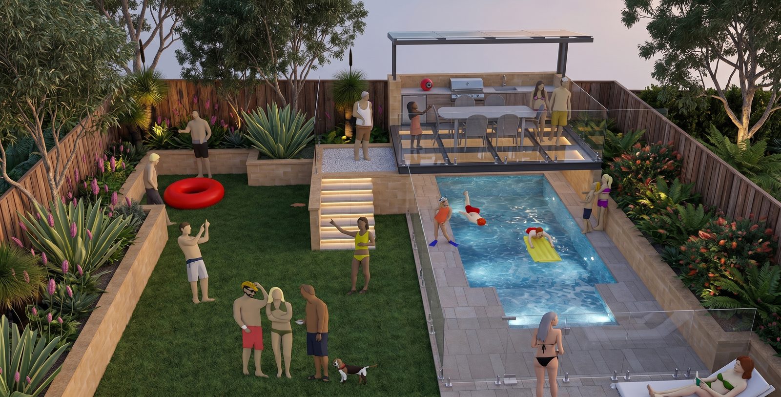 Neutral Bay NSW Swimming Pool Cabana addition, render