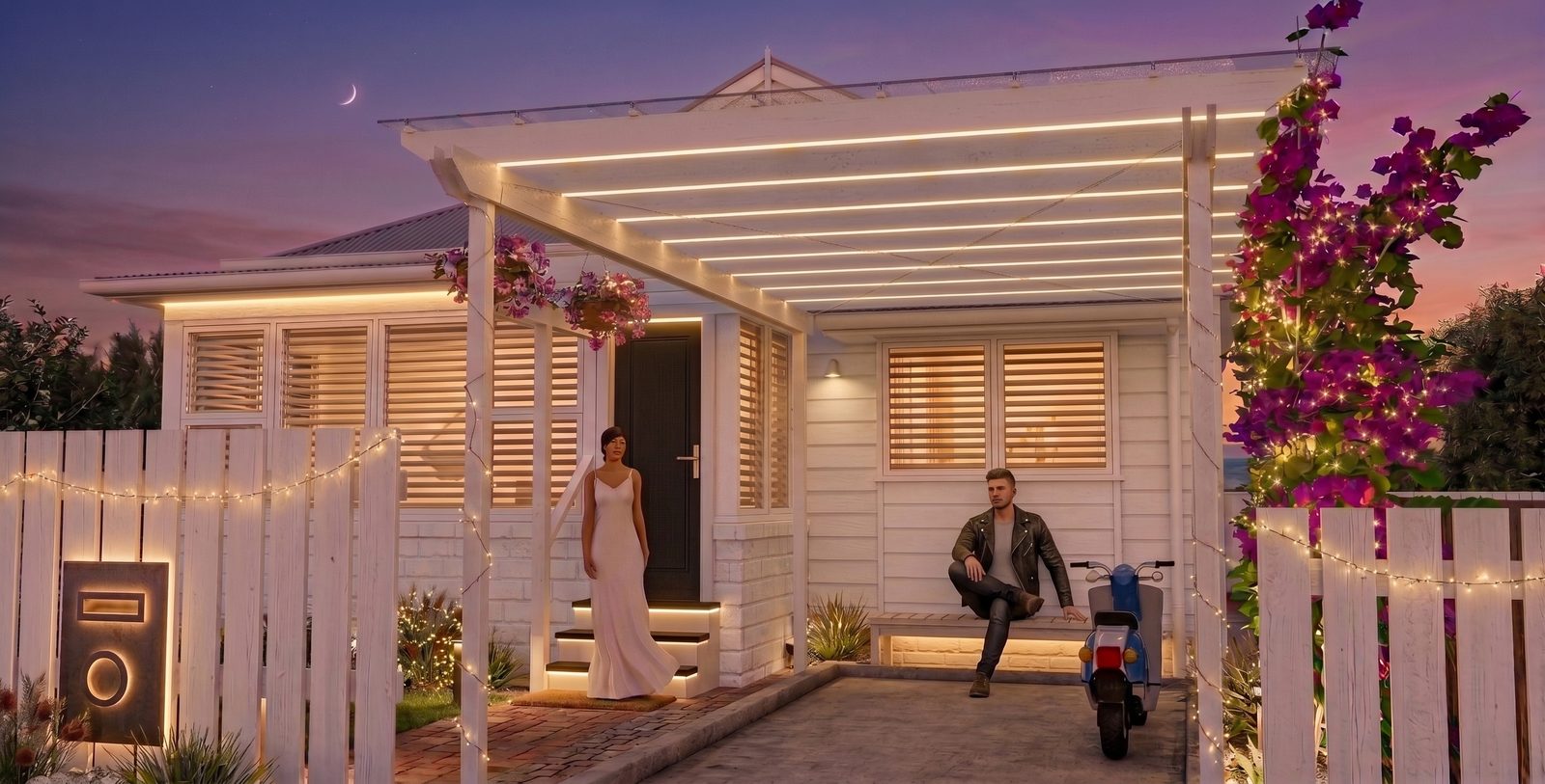 Freshwater NSW Entry awning and carport addition, render