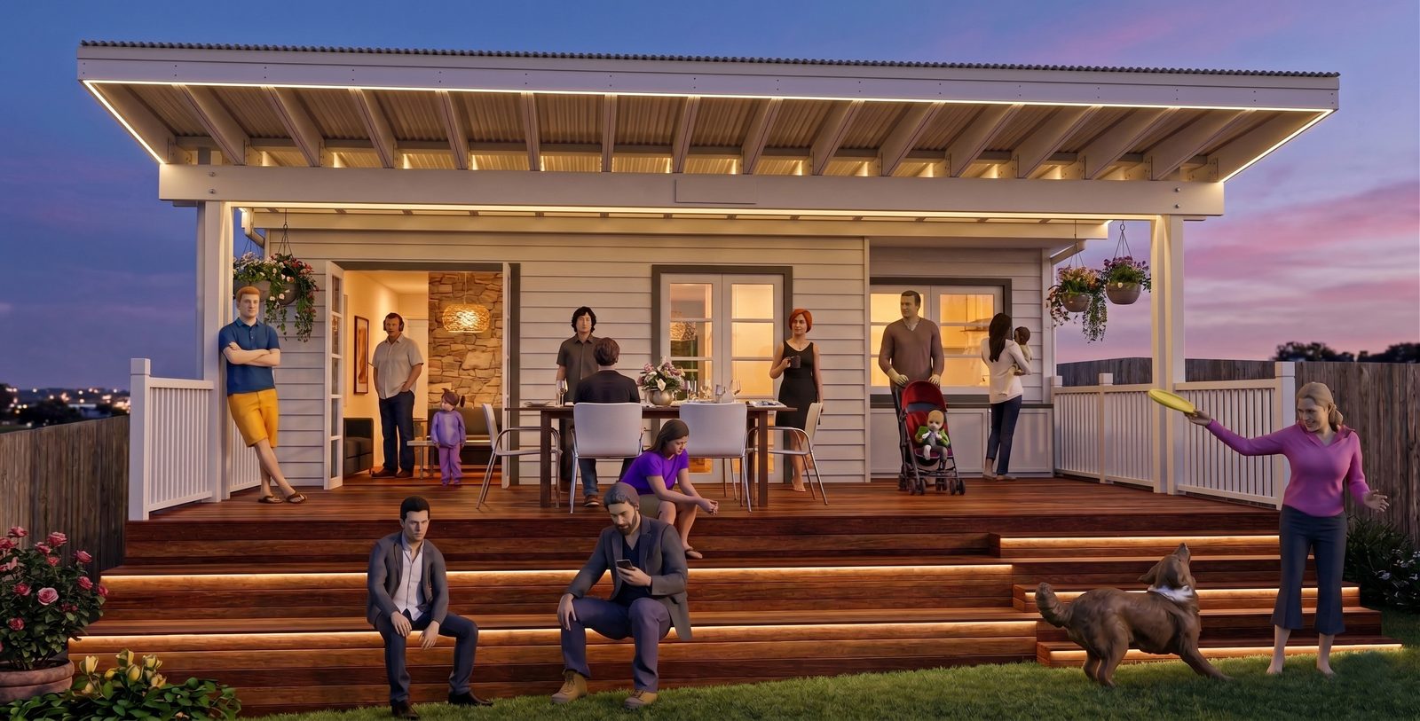 Freshwater NSW Covered deck addition, render