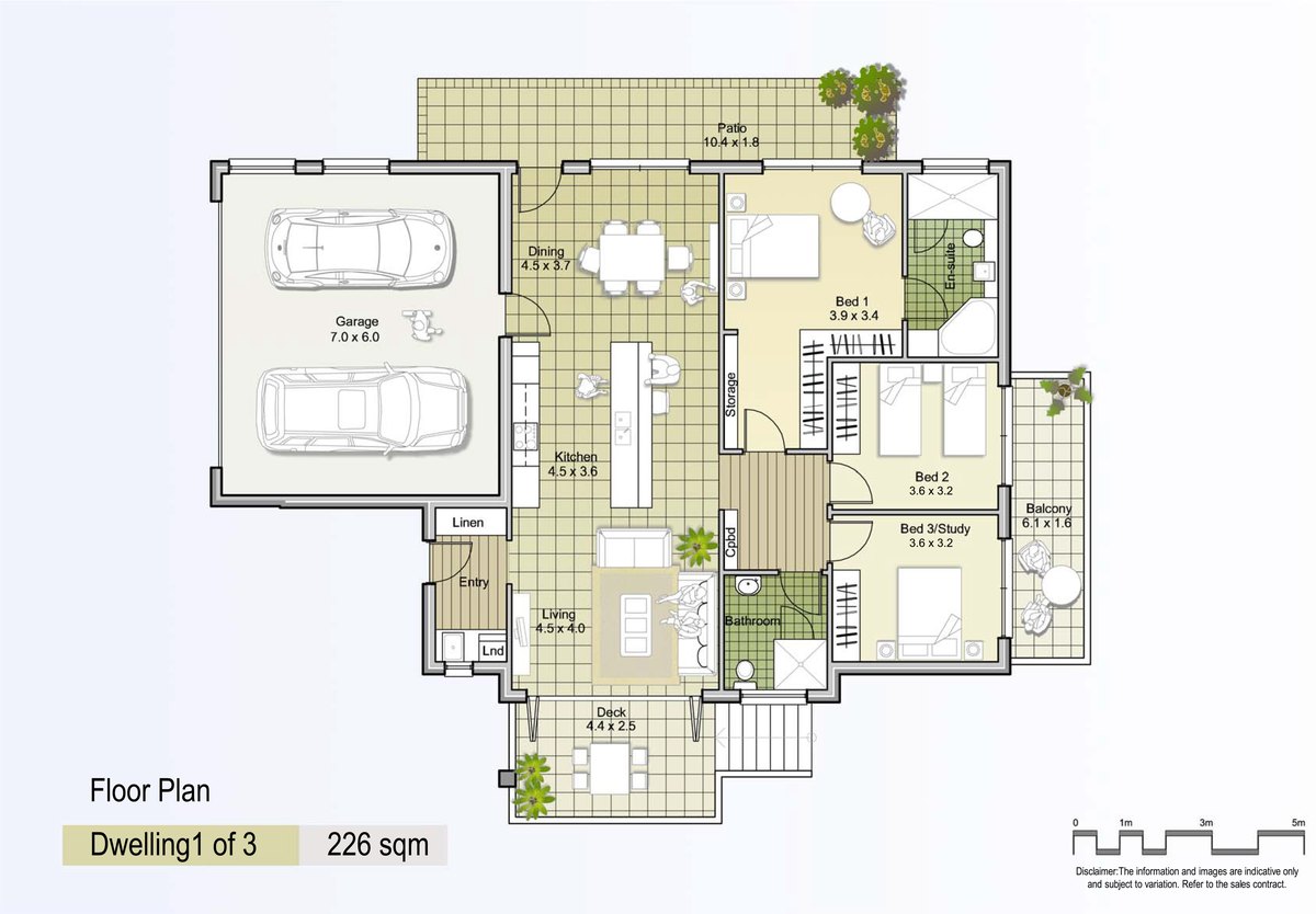 Coloured marketing floor plan